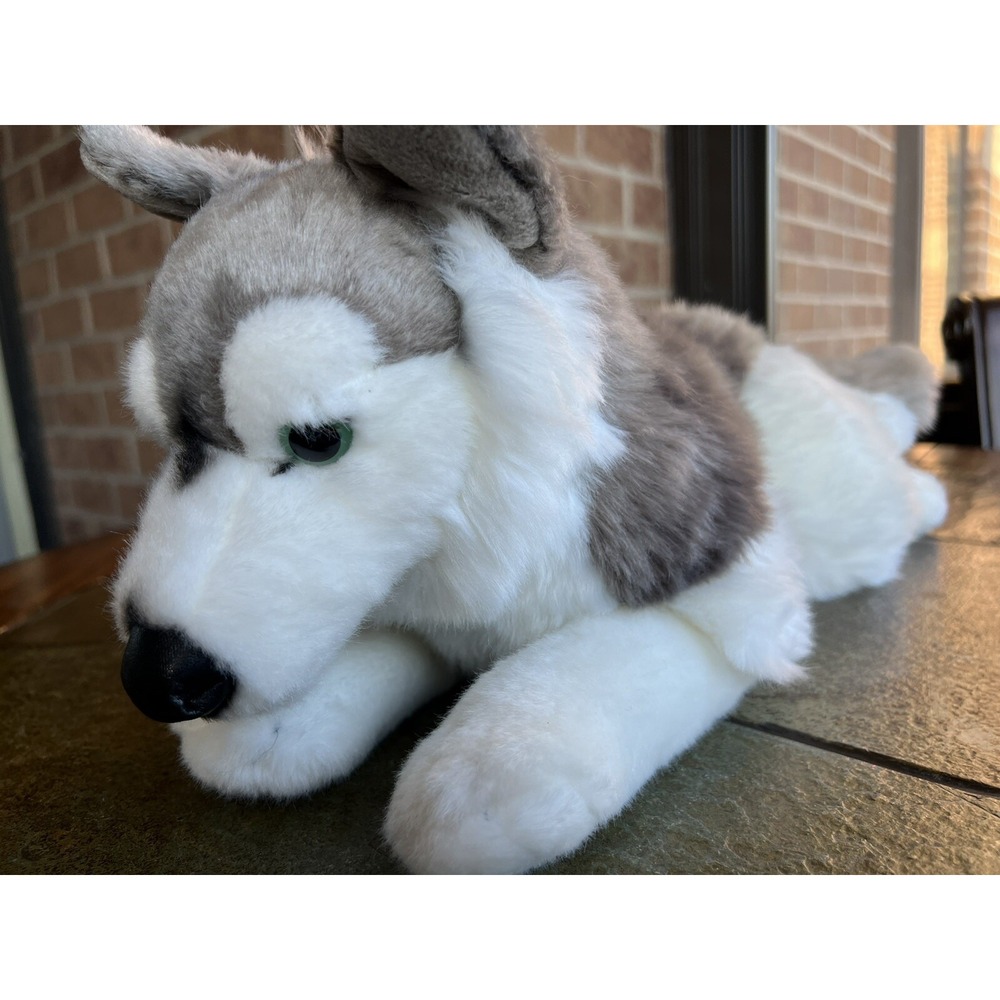 Lifelike Husky two tone eyes iceblueIris , Realistic  Nordic Souvenir Sweden 18"